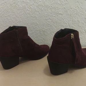 Red Suede Boot Heels